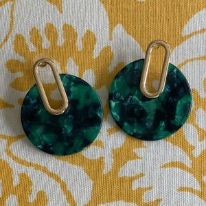 Navy & Green Earrings